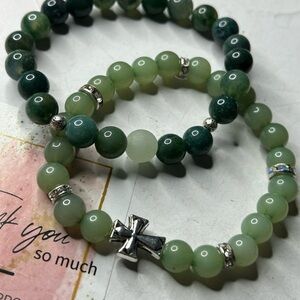 Green Aventurine Stone Bracelet Set